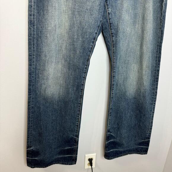 Artful Dodger Baggy Mens Bird Of Prey Embroidered Jeans Straight Wide Y2K 40x34 - Picture 4 of 12